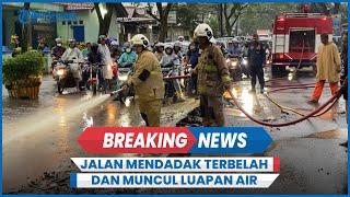 BREAKING NEWS: Jalan Mendadak Terbelah dan Muncul Luapan Air di Jalur Ungaran-Mijen Semarang