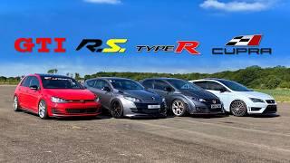 THE FASTEST TUNED HOT HATCH 4.. TYPE R vs GTI vs CUPRA vs RS