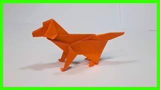 ⩥ Cómo hacer un Golden Retriever de Origami | PERRO de PAPEL