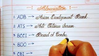 Abbreviation || English Cursive Handwriting || Writing With Debika