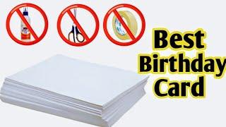 Easy And Beautiful white paper handmade Happy birthday Greeting Card Making 2024 | DIY Birthday Card