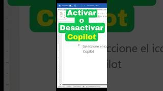 Cómo Activar o Desactivar COPILOT en WORD en segundos! #microsoft #excelfacil #excelbasico