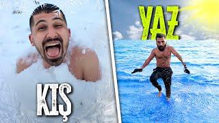 24 SAATTE 4 MEVSİM YAŞADIK | YAZ VS KIŞ KAMPI