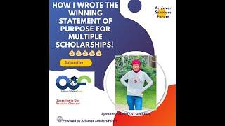 How I wrote the SOP that won me multiple Scholarships 