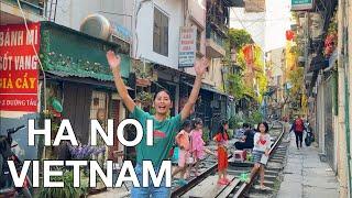 Hanoi Train Street - Vietnam Walking Tour 4K - The Most Dangerous Life Place in Vietnam