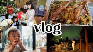 Vlog日常｜出门看极光！Costco周末补货 快手烤鱼&酸菜排骨 小菜园启动啦！