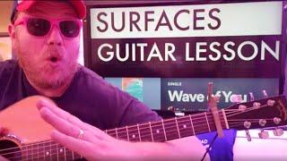 How To Play Wave of You Guitar Surfaces // easy guitar tutorial beginner lesson easy chords
