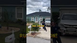 Firefighter Pulls Epic Ding Dong Ditch Prank - Caught on Doorbell Camera!  #shorts