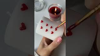 Painting candles for Valentine’s Day ️  #candlepainting #shorts