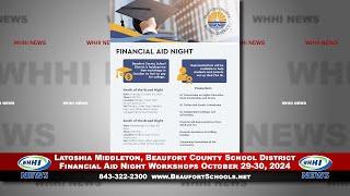 WHHI NEWS | Latoshia Middleton: Financial Aid Night | Beaufort County School District | WHHITV