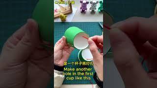 How to Make a Cute Moving Dinosaur from Recycled Cups – Fun DIY for Kids #diy #shorts