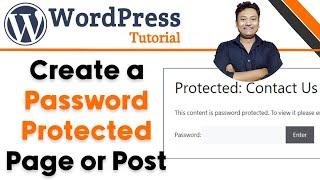 How to Create Password Protected Page and Post In WordPress | WordPress Tutorial