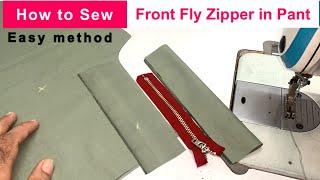 Any body Sew Front Fly Zipper in Cotton Trouser | Easy Tutorial Fly Zipper