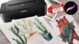 How to print your procreate artwork with a $50 printer  how to make art prints with Canon Pixma
