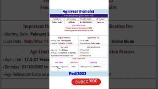 Girl Agniveer Army Bharti 2023 | Age | Height #shorts #viral #news