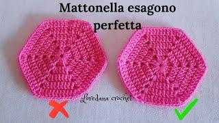 MATTONELLA UNCINETTO ESAGONO PERFETTAGRANNY CROCHET HEXAGON MOTIFLOREDANA CROCHET