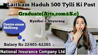 Haduh 500 Tylli Ki Post /Phin Ym Khuslai Shuh Hangne/Sa peît noh#job #exam #education