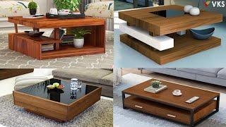 Wooden Centre Coffee Table Design | Living Room Tea Table | Walnut Coffee Table Sofa Side Table