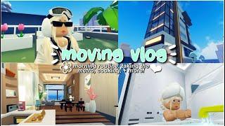  moving vlog ep.1  | morning routine, metro, cooking! | roblox livetopia roleplay 