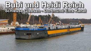 Binnenschiffe Bubi und Heidi Reich - Schleuse Gleesen - Dortmund-Ems Kanal