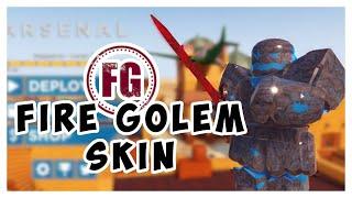 How to Get Fire Golem In Arsenal  (Roblox) Arsenal Cryptid Hunt Roblox Fire Golem Skin