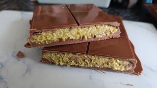 Making a homemade Dubai chocolate bar #dubaichocolatebar #dubai #tastetest #yummyfood #homemade