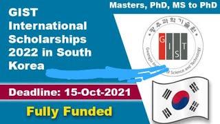 Scholarships 2022 for International Students GIST International