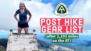 Appalachian Trail Gear List Post Hike - Final Gear after 2,193 Miles