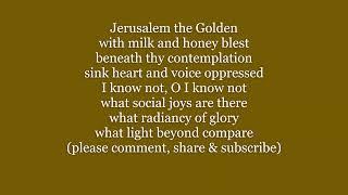 JERUSALEM THE GOLDEN Hymn Lyrics Words text trending sing along song music