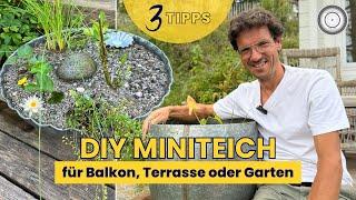 DIY - WASSERGARTEN, MINITEICH für Balkon & Garten - darum ist Wasser im Naturgarten SO WICHTIG