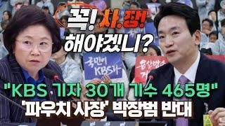 김현 "KBS 기자 30개 기수 465명"...'파우치 사장' 박장범 반대