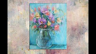 Easy Acrylic Floral Bouquet/Acrylic painting/ Step by Step/MariArtHome