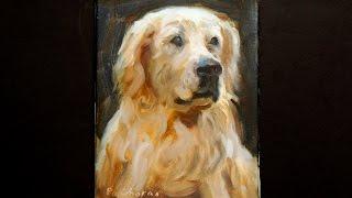 "Golden Retriever" REAL TIME painting Demonstration Paint Faster Easy