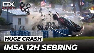 Pipo Derani HUGE CRASH at 12 Hours Of Sebring | IMSA 2024 | 2K 