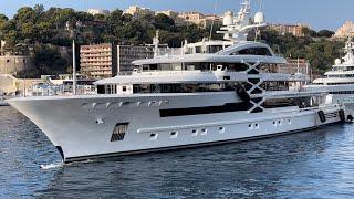 Up-close video of PROJECT X Superyacht Departing Port Hercules MONACO @archiesvlogmc