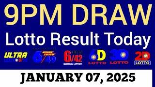 Lotto Result Today 9pm Draw January 7, 2025 Swertres Ez2 PCSO Live Result