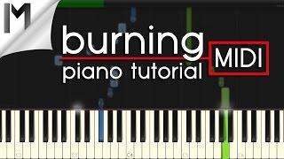 Burning ~ Ludovico Einaudi ~ Original Piano Tutorial [MIDI]