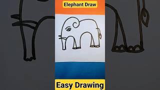 Easy Elephant Drawing   #shorts #drawing #elephant  #trending #easydrawing