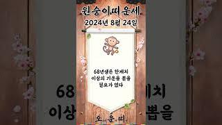 오늘의 원숭이띠 운세 2024년 8월 24일 #원숭이띠 #오늘의운세 #내일의운세 #운세 #운세쇼츠