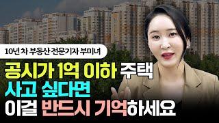 공시가 1억 이하 주택 살 때 반드시 '이것' 기억하세요