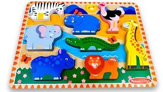 Let's learn about Animals with Activity Puzzle | Best Preschool Toddler Fun Toy Learning Video