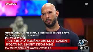 Andrew Tate: Cred că România are mulţi oameni bogaţi