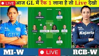 MI W vs RCB W Dream Team | Mumbai Women vs RCB Women Pitch Report & Playing11 | MUM W vs BLR W D11