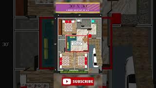 30x30 House Plan with Car Parking | 3BHK House Plan