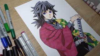 Drawing GIYU TOMIOKA from DEMON SLAYER (Kimetsu No Yaiba) Speed Drawing