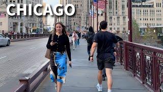 Fall in Chicago Walking Tour - Downtown on Tuesday | October 29, 2024 | 4k Video, City Sounds