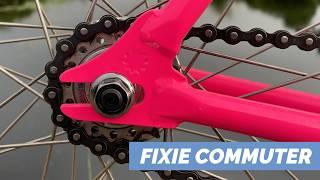 Building A Simple Fixie Commuter Bike - Bright Pink Charge Plug