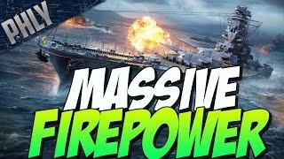 MASSIVE FIRE POWER - YAMATO GAMEPLAY ( World Of Warships Battleship Gameplay)