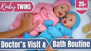 Reborn Twins Kate & Nate: Doctor's Visit + Calm Evening Routine With Bath