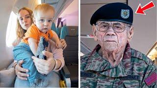 Mother Gives Up Plane Seat For Veteran Turns Pale When She Realizes Who He Is